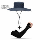 Chapéu de Pesca Masculino Proteção UV + Manga Protetora de Brinde