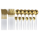 Conjunto de Talheres Dourados Minimalista