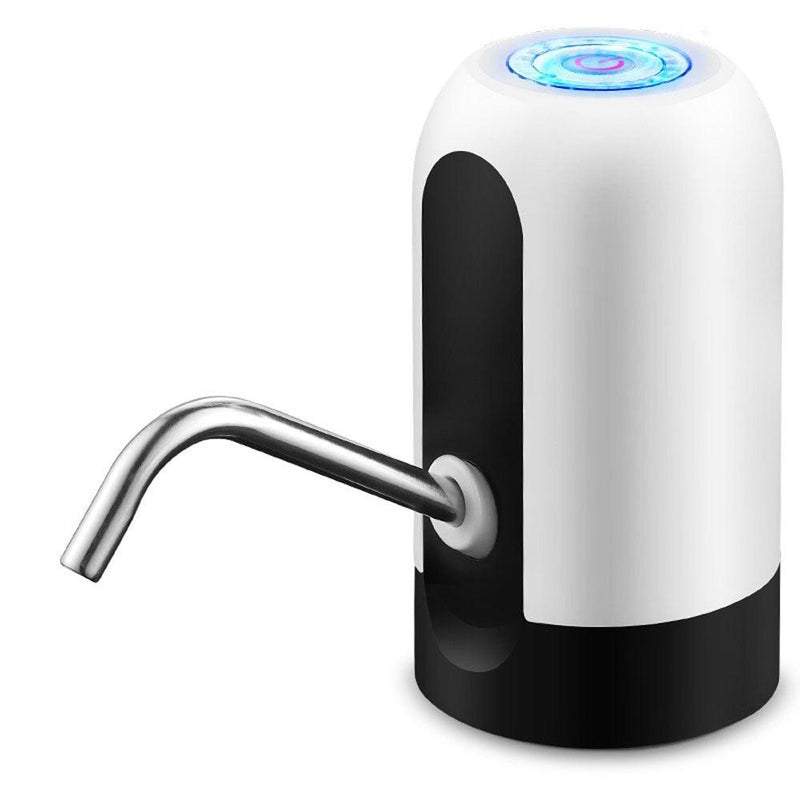 Bomba Elétrica Universal com Carregamento USB para Galão Garrafão de Água Bebedouro Recarregável Galão Preto Branco - Loja Maiora